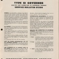 WOODWARD SERVICE BULLETIN No  01500 FOR THE TYPE SI GOVERNOR 